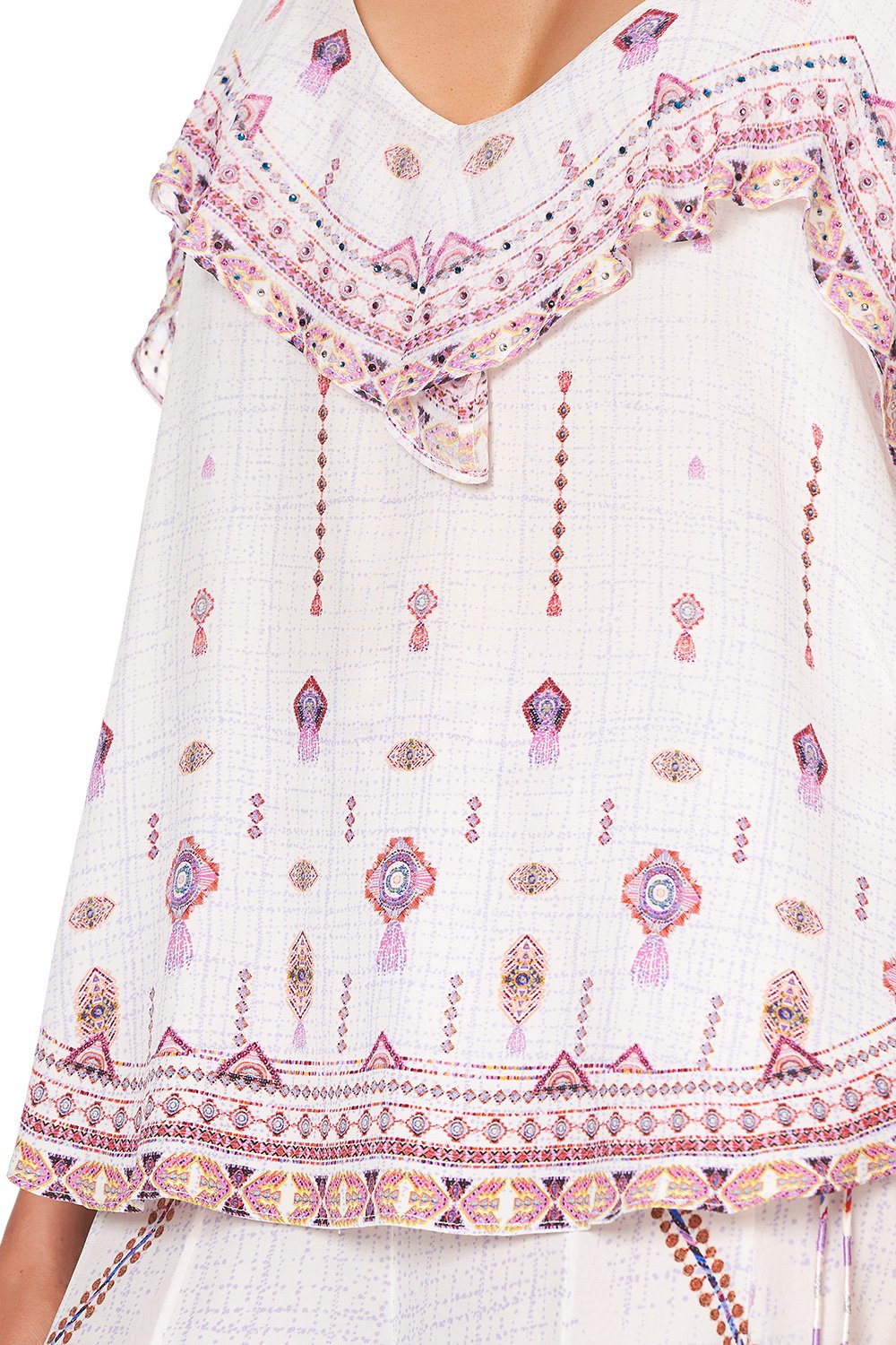 TOP WITH NECKLINE FRILL TANAMI ROAD